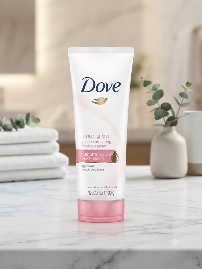 Dove Inner Glow Gentle Exfoliating Facial Cleanser 100g – Radiance & Moisturizing Face Wash