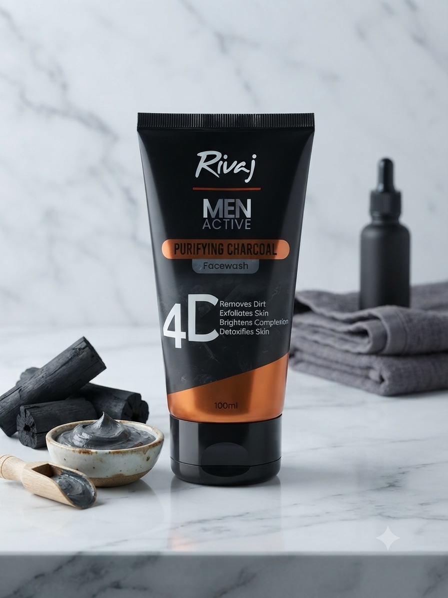 Rivaj Men Active Purifying Charcoal Face Wash 100ml