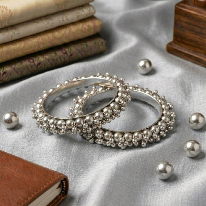 Silver Pearl Bangles for Women